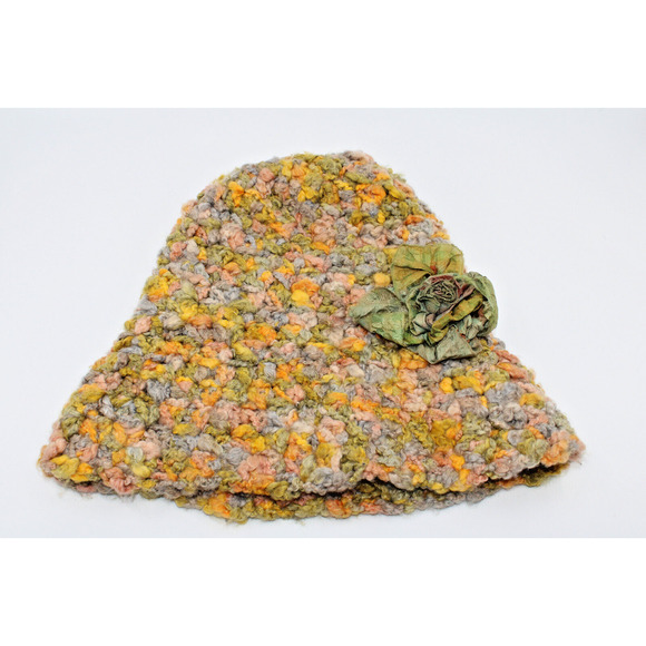 A4 Exclellent GREVI Firenze Fleece Wool Acrylic Colorblock Knit Hat Beanie O/S - Picture 4 of 6